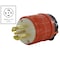 Ac Works Locking Plug, L21-30P, 30 A, 120/208V AC, Three Phase, Orange ASL2130P - alternate 2
